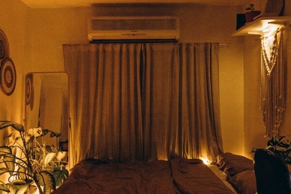 Circadian lighting design showing warm and cool light changes throughout the day