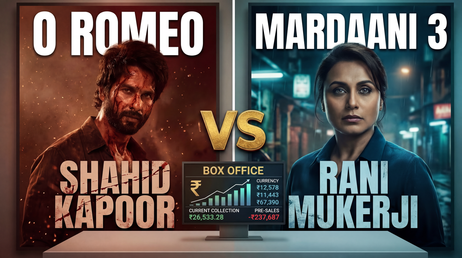 O Romeo vs Mardaani 3 box office collection chart