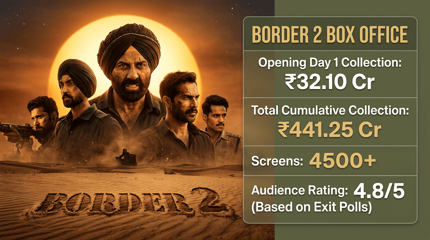 Border 2 Box Office Collection: Complete Day-Wise Breakdown 23 Border 2 box office collection full cast poster with Sunny Deol 2026