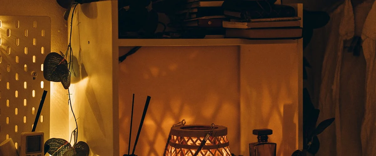 Bedroom with circadian smart lighting setup for improved sleep