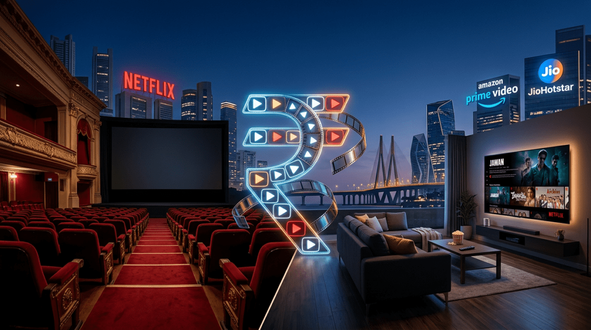 Future of the Bollywood streaming business model infographic tracks