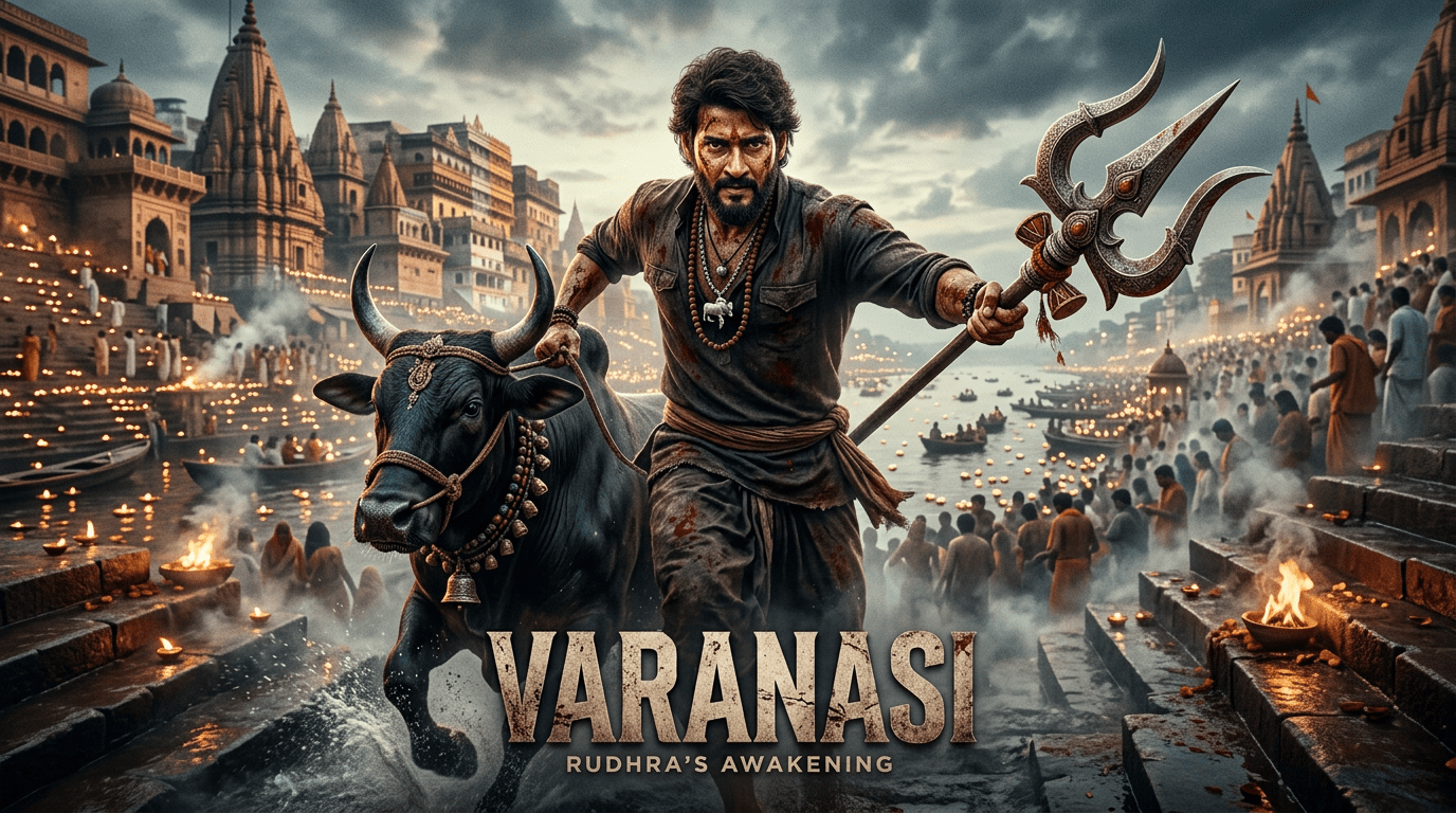 Varanasi First Look: Rajamouli Introduces Mahesh Babu as Rudhra 18 Varanasi movie Mahesh Babu first look poster Rudhra