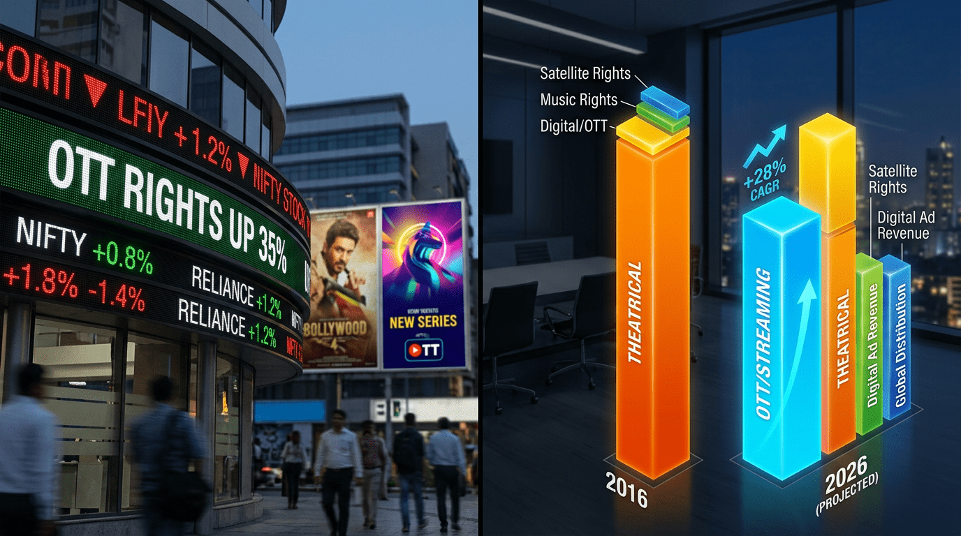 Bollywood streaming business model vs theatrical revenue pie chart