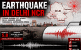 Map of Delhi NCR Earthquake Yesterday epicenter