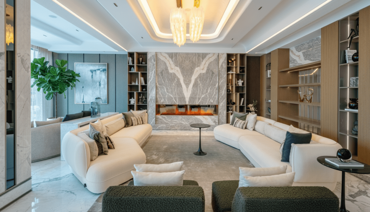 Luxury living room showing what is wellness-centric spaces trend 2026.