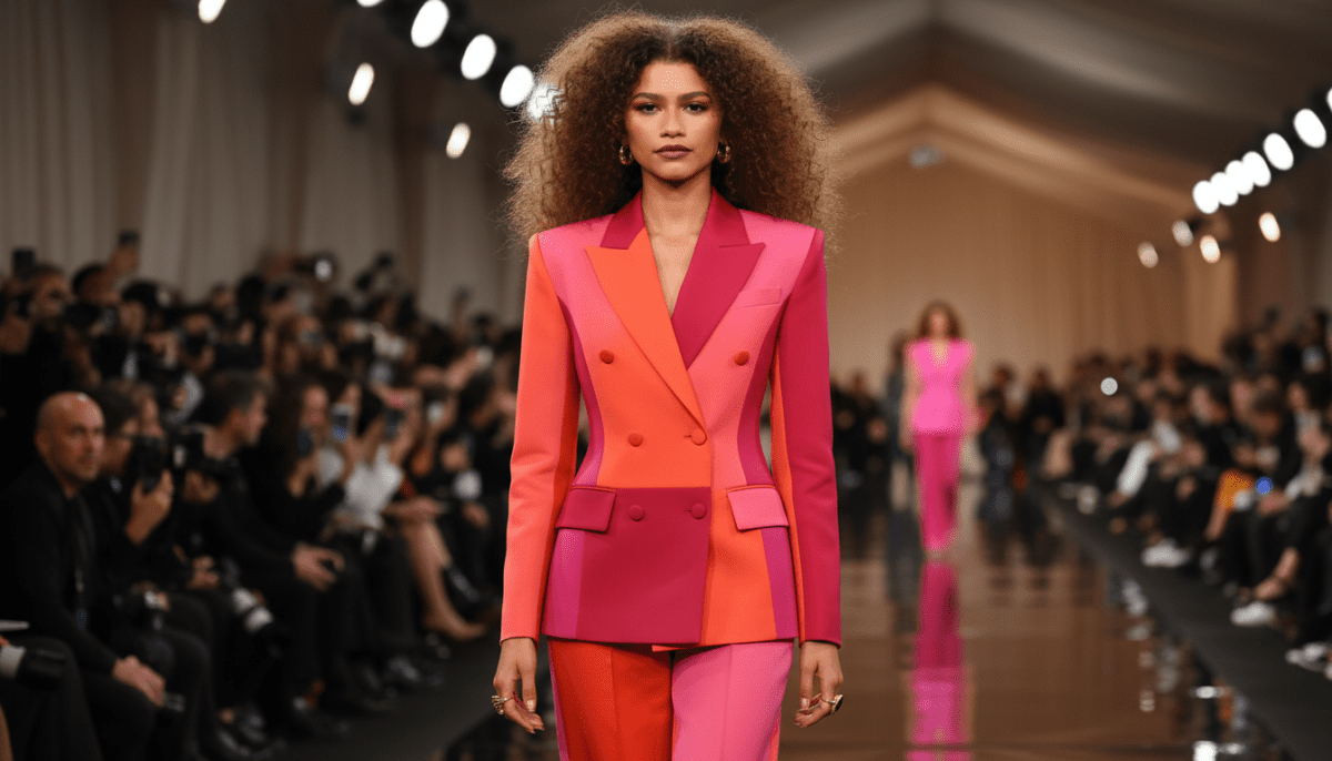 A stylish woman wearing bright colors to showcase What is Dopamine Dressing Trend.