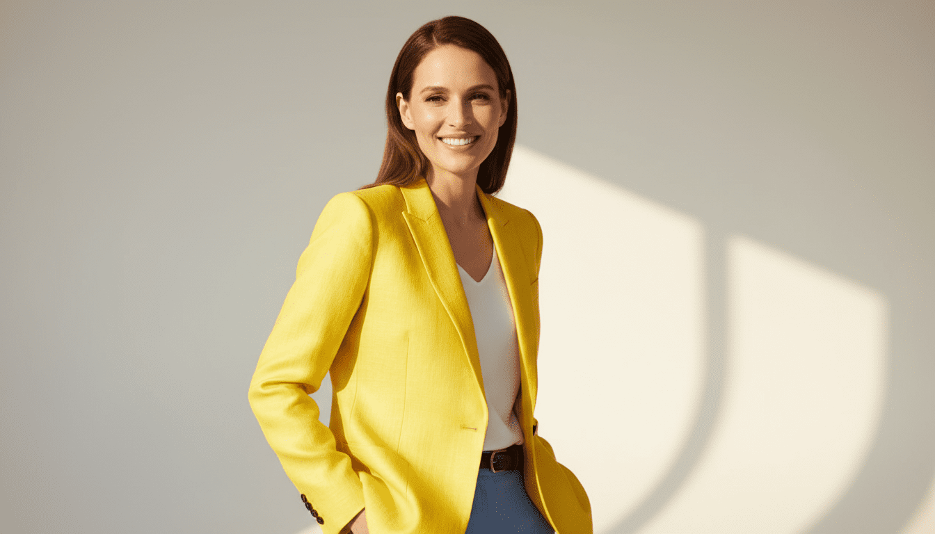 Electric yellow outfit representing the What is Dopamine Dressing Trend