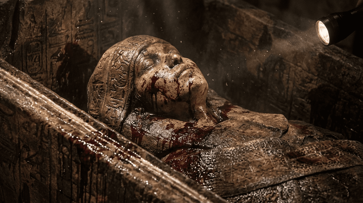 Jack Reynor horror movie scene from The Mummy