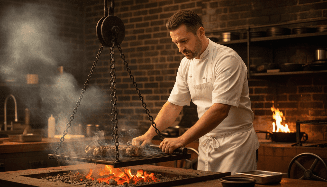 Live-fire cooking over open flames