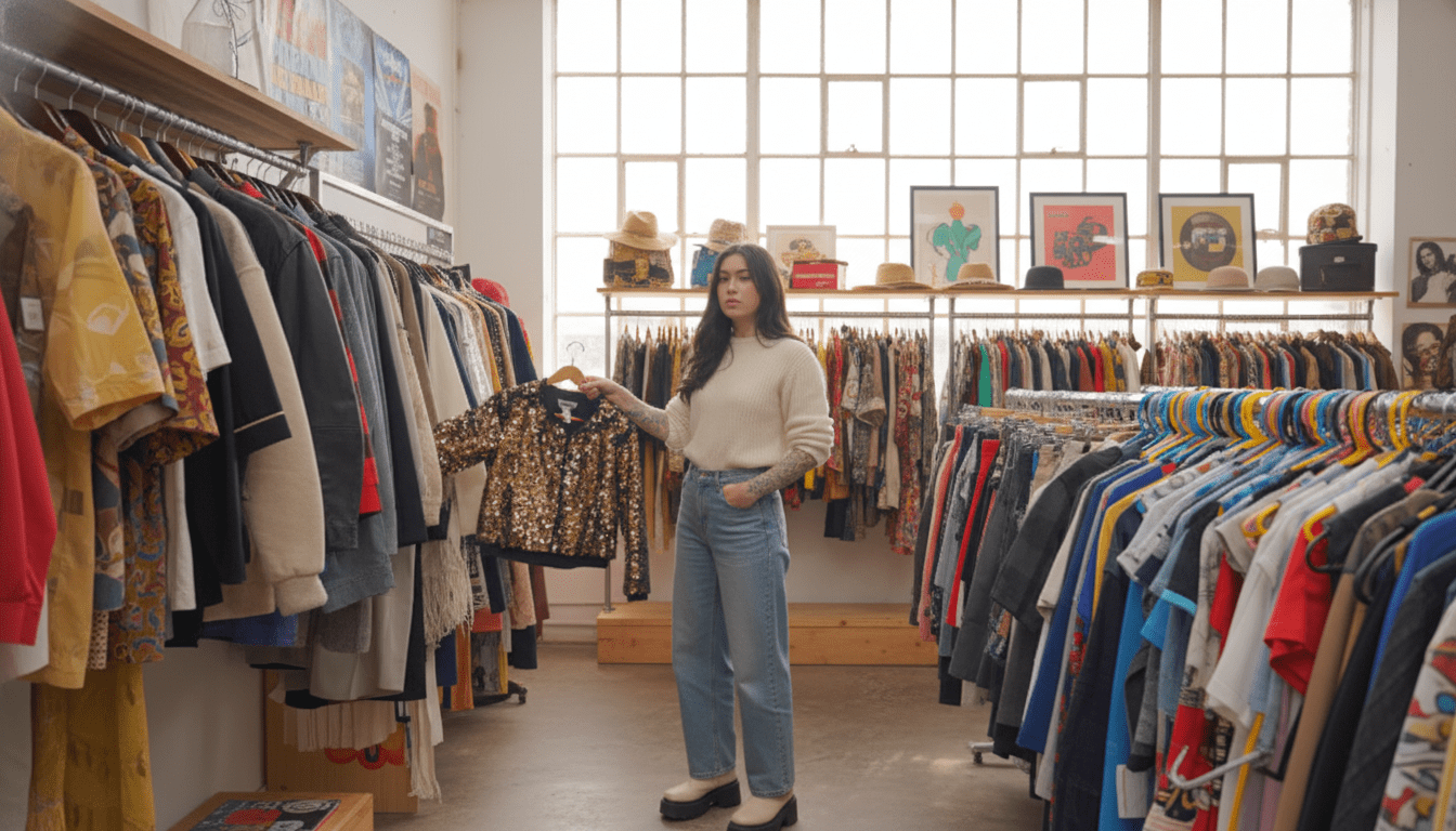 sustainable thrift culture clothes rack 