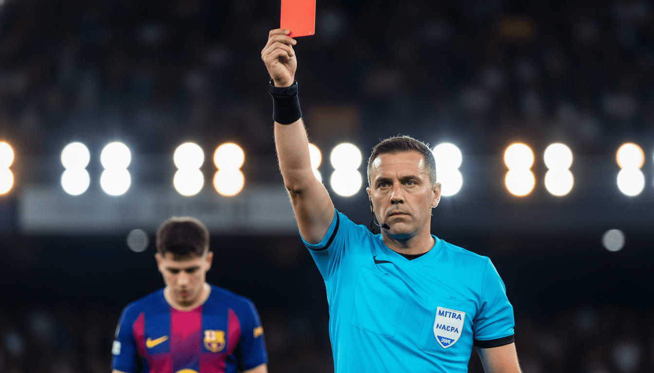 Pau Cubarsi red card Barcelona vs Atletico Madrid 
