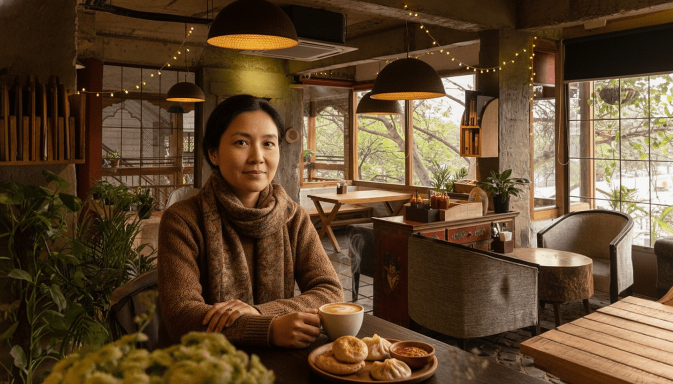 Cozy Majnu Ka Tilla cafes atmosphere.