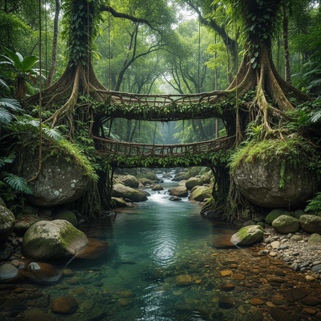 Trekking to the Double Decker Living Root Bridge