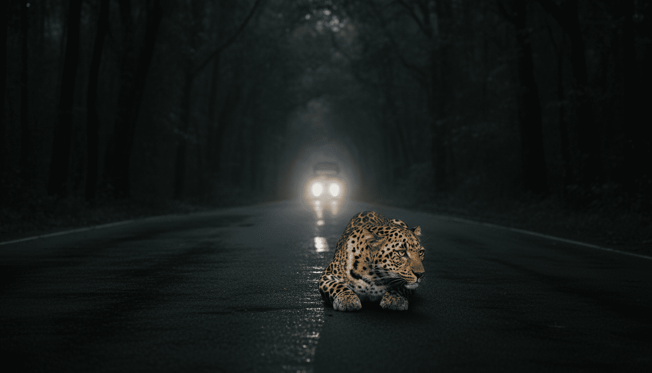 Human-wildlife conflict mitigation signs.