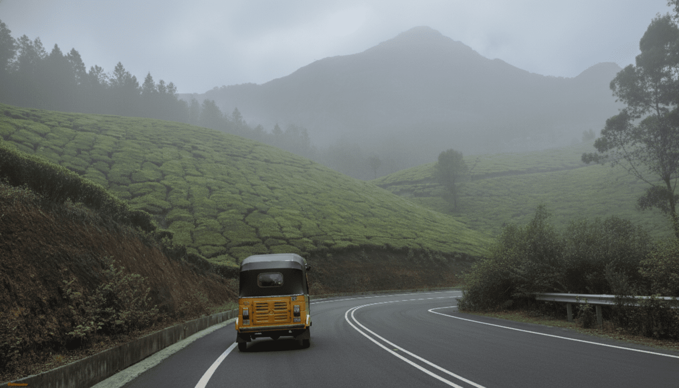 Green tea plantations Kerala hills