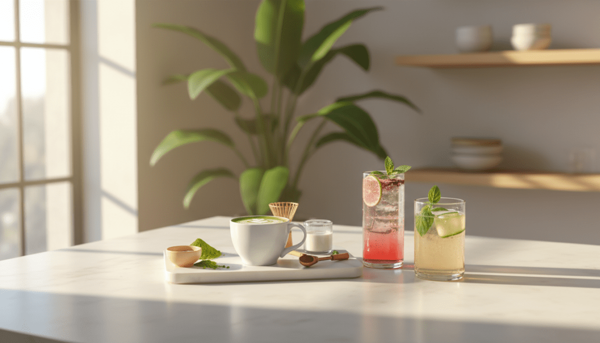 Premium Matcha & Functional Drinks Trend infographic