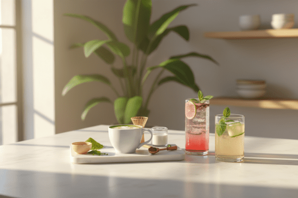 Premium Matcha & Functional Drinks Trend infographic