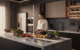 Modern kitchen showcasing AI cooking trend technology