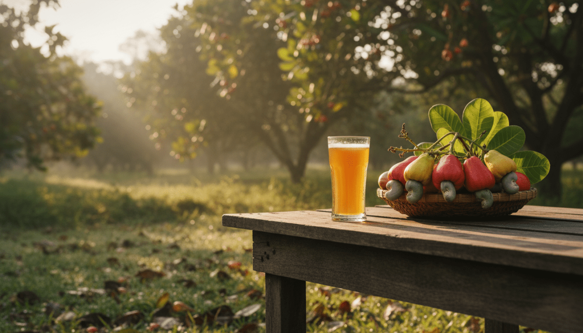 Commercial cashew apple pulp and juice extraction