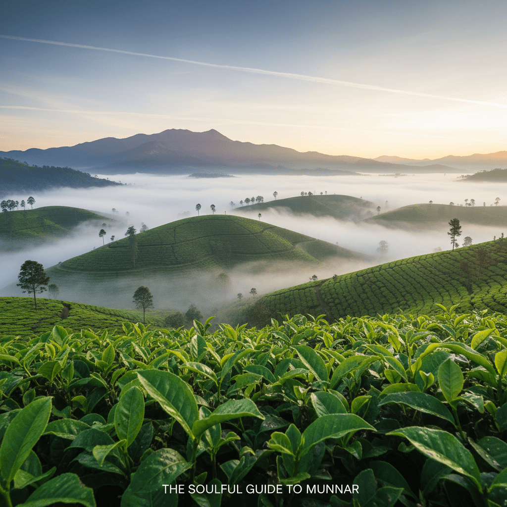 Misty tea estates landscape from the Soulful Guide to Munnar