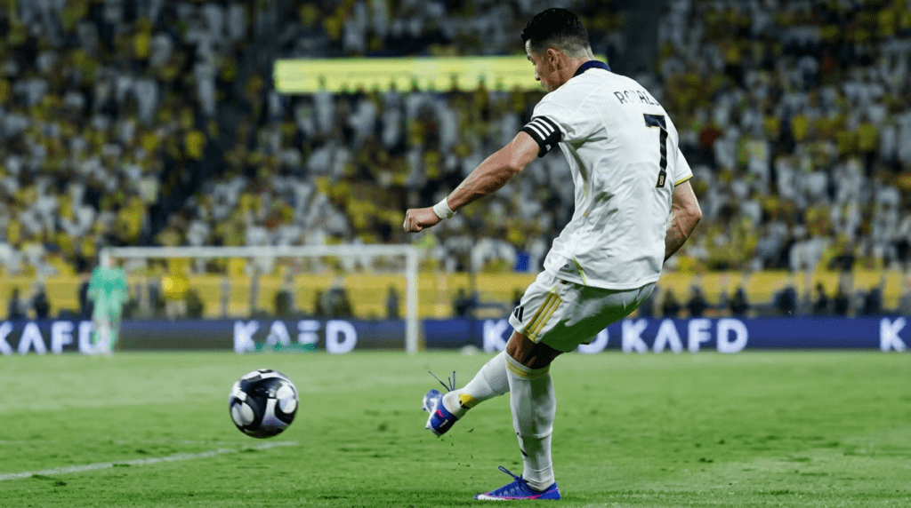 Ronaldo free kick al nassr saudi pro league win