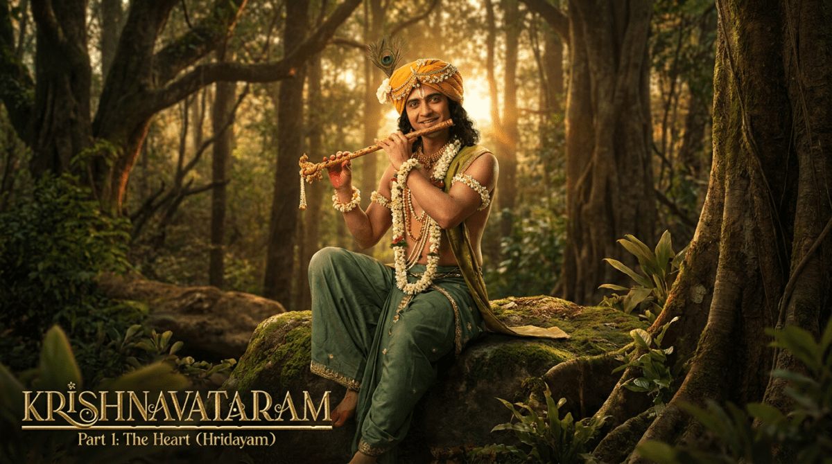 Siddharth Gupta as Lord Krishna in Krishnavataram Part 1 review poster