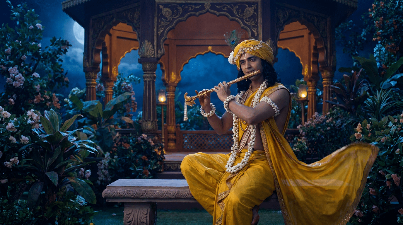 Siddharth Gupta as Lord Krishna in Krishnavataram Part 1 review poster