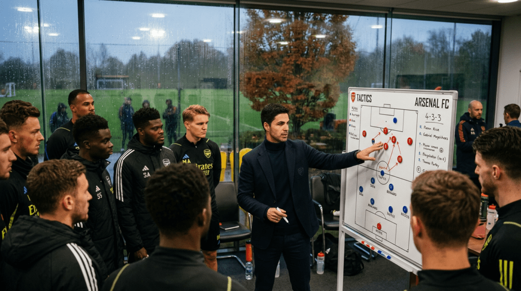 Mikel Arteta Arsenal tactical board