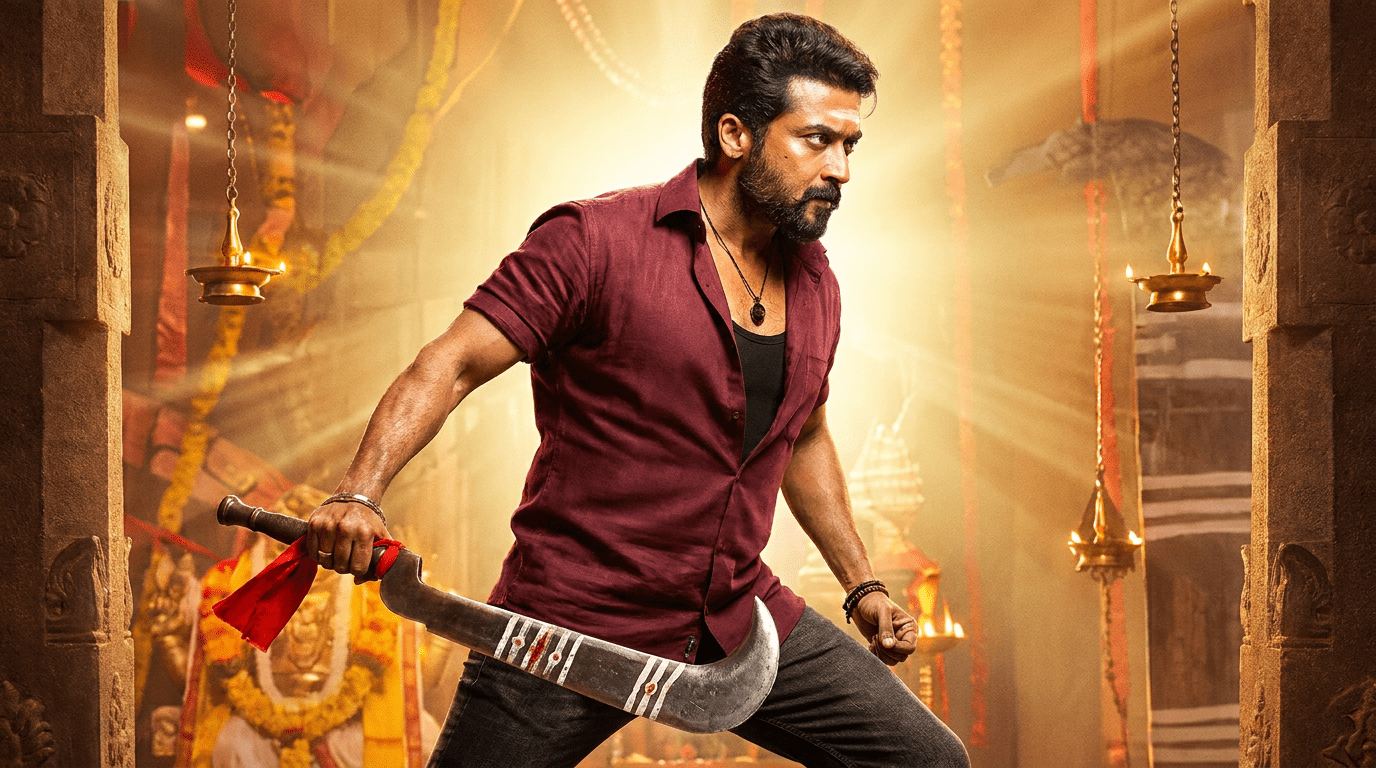 Suriya and Trisha Krishnan film still from Karuppu movie release updates