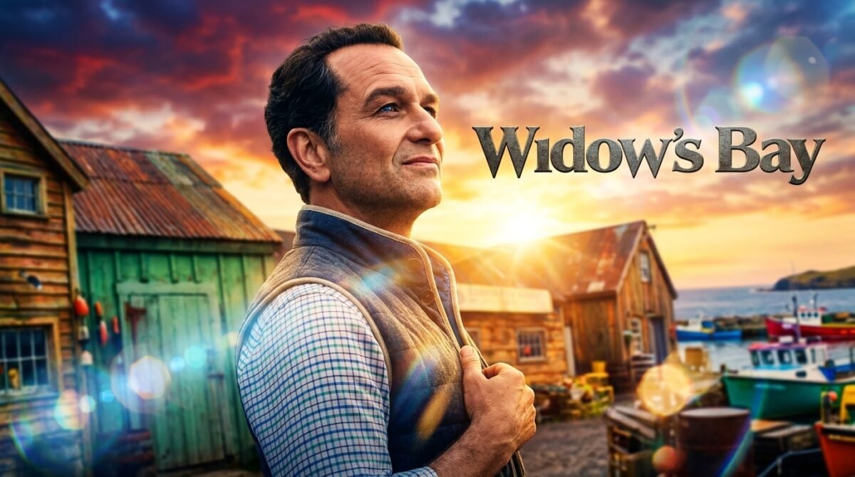 Matthew Rhys in Widow's Bay Apple TV review poster