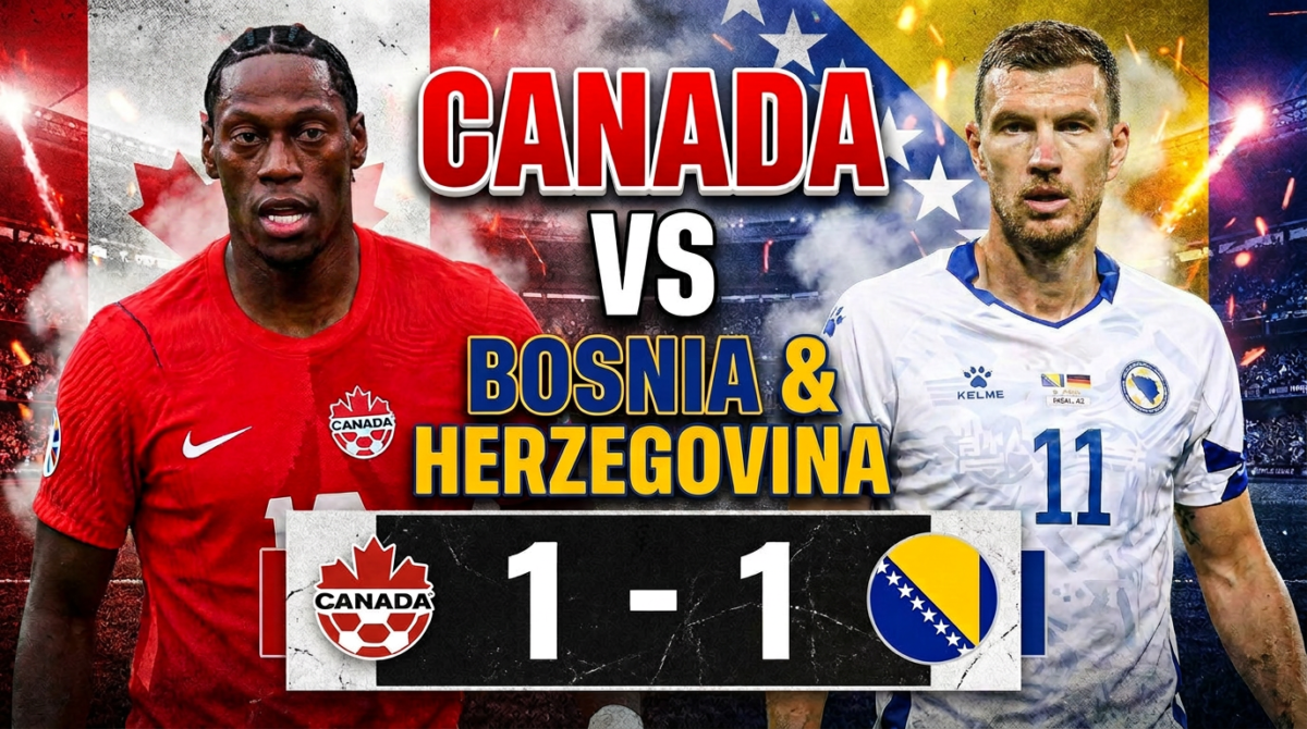 Canada vs Bosnia and Herzegovina score results graphic