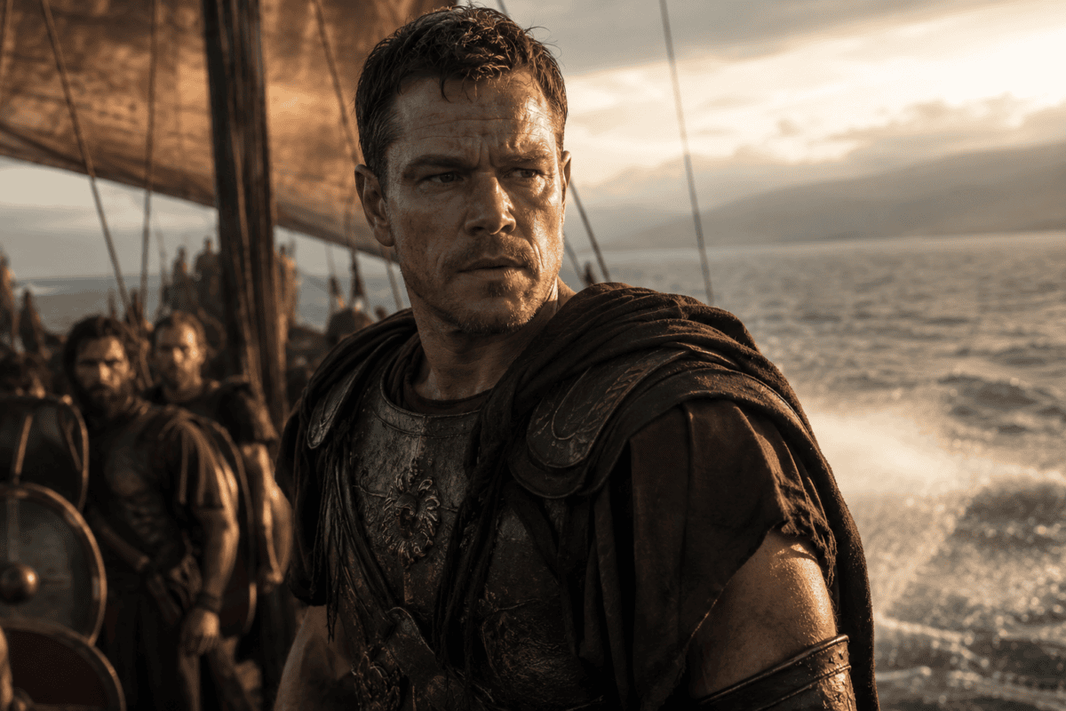 Matt Damon starred as Odysseus in Christopher Nolan's epic film, The Odyssey.