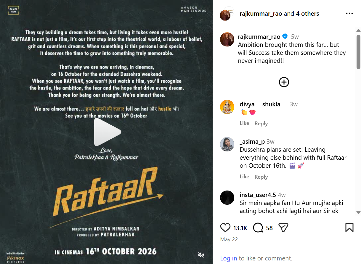 Raftaar 2026 release date details