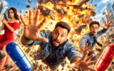 Kunal Kemmu Vibe movie review 2026 featured image showing Hardik and Bugs in spy comedy scene