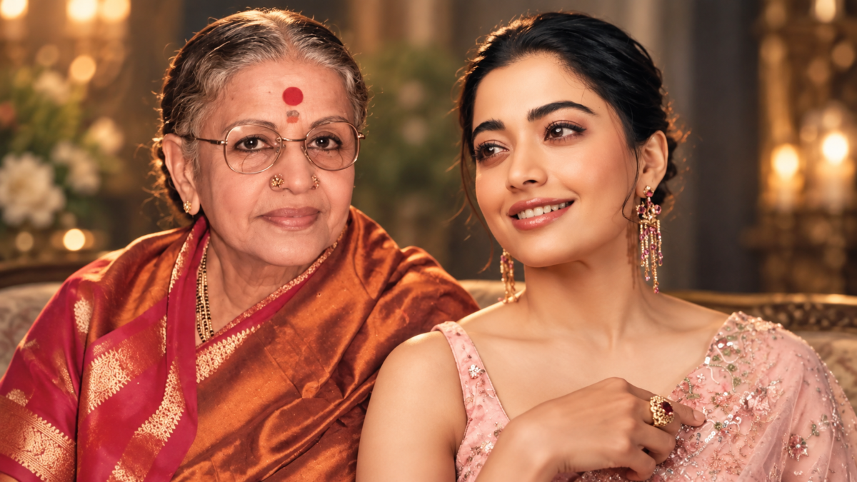 Rashmika Mandanna and Kamal Haasan at the Rashmika Mandanna MS Subbulakshmi biopic launch event