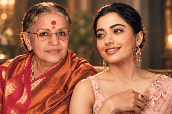 Rashmika Mandanna and Kamal Haasan at the Rashmika Mandanna MS Subbulakshmi biopic launch event