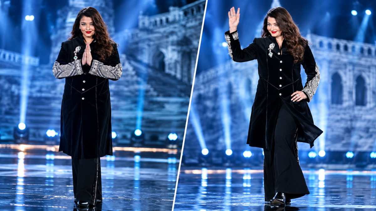 Aishwarya Rai Bachchan walking the runway during aishwarya rai paris fashion week