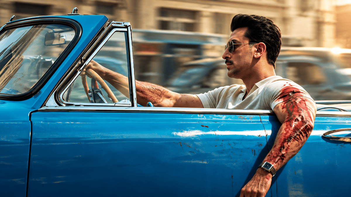 Alia Bhatt love and war first look character poster in retro cabaret style