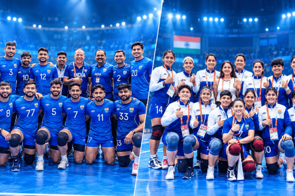Indian team celebration during asian games 2026 kabaddi india gold victory