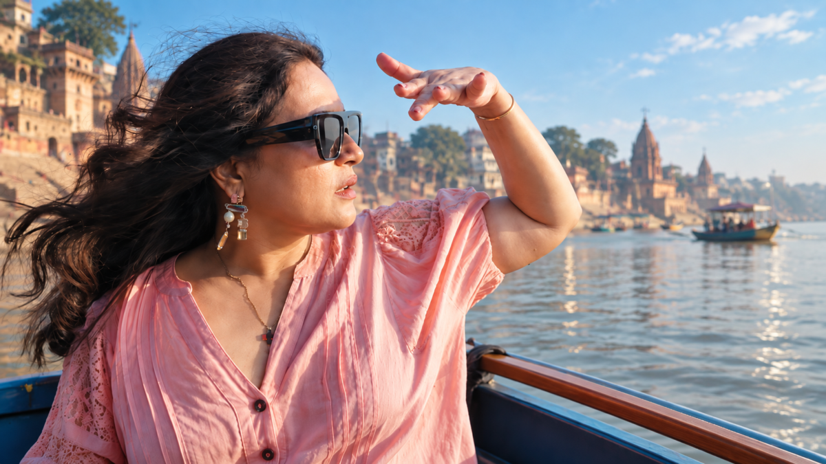 richa chadha musafiri youtube show poster featuring actress exploring historic mumbai