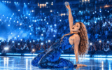 Shakira performing at her shakira live in madrid amazon music concert